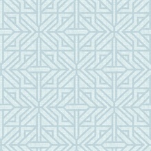 Hesper Sky Blue Geometric Art Deco Trellis Wallpaper