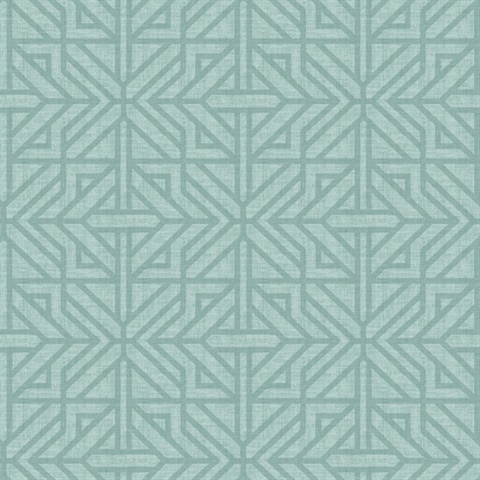 Hesper Teal Geometric Art Deco Trellis Wallpaper
