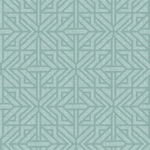 Hesper Teal Geometric Art Deco Trellis Wallpaper