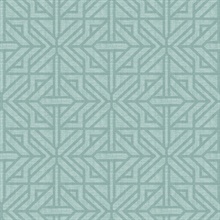 Hesper Teal Geometric Art Deco Trellis Wallpaper