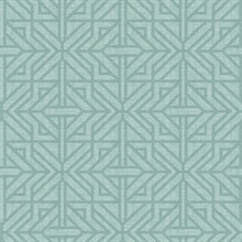 Hesper Teal Geometric Art Deco Trellis Wallpaper