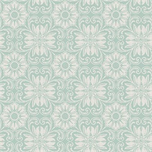 Hessle Aqua Floral Wallpaper