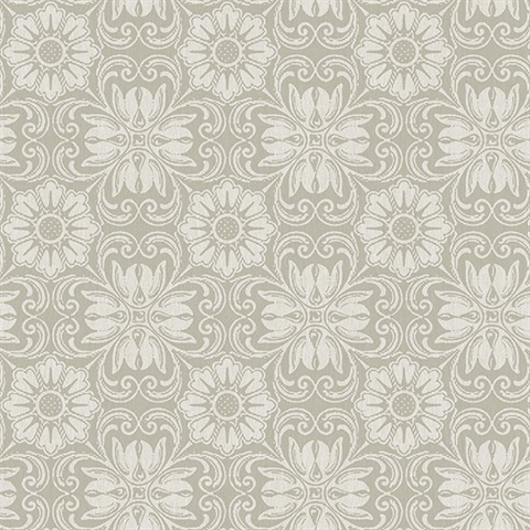 Hessle Grey Floral Wallpaper