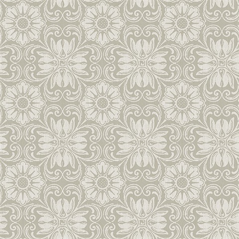 Hessle Grey Floral Wallpaper