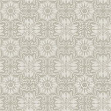 Hessle Grey Floral Wallpaper