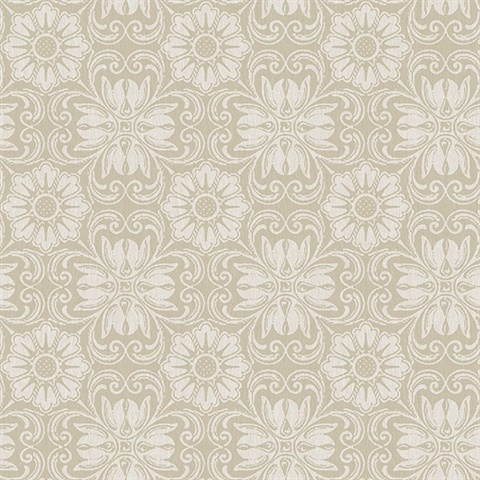 Hessle Taupe Floral Wallpaper