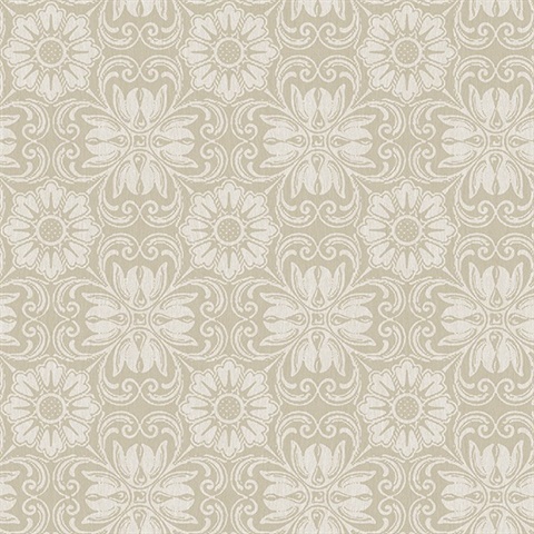 Hessle Taupe Floral Wallpaper