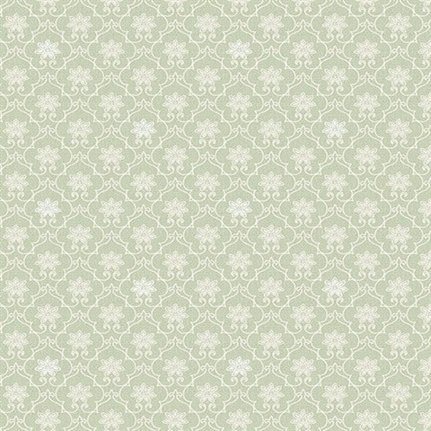 Heston Light Green Trellis