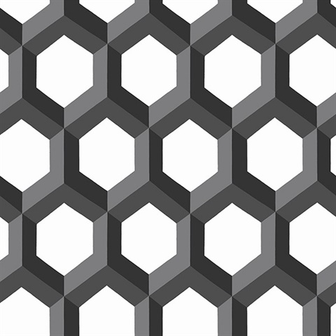 Hex Black Geometric Wallpaper