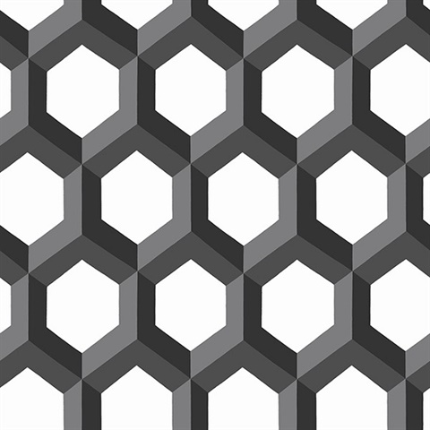 Hex Black Geometric Wallpaper