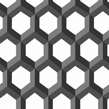 Hex Black Geometric Wallpaper