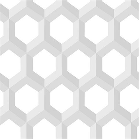 Hex Grey Geometric Wallpaper