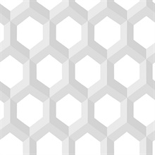 Hex Grey Geometric Wallpaper