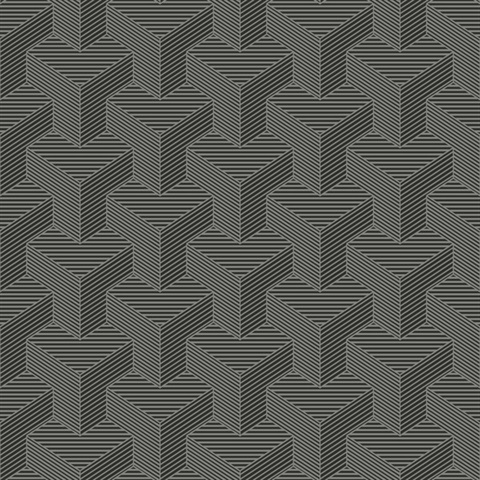 Hexahedron Wallpaper - Gunmetal
