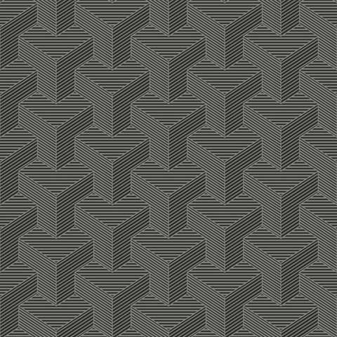 Hexahedron Wallpaper - Gunmetal