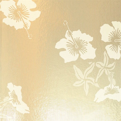 Hibiscus cream/gold |Hibiscus003 |Modern Designer Wallpaper