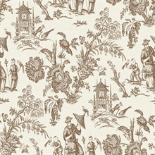 Hickory Smoke Colette Chinoiserie Wallpaper