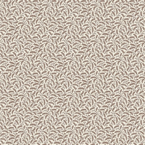 Hickory Smoke Small Sprig Leaf Cossette Wallpaper