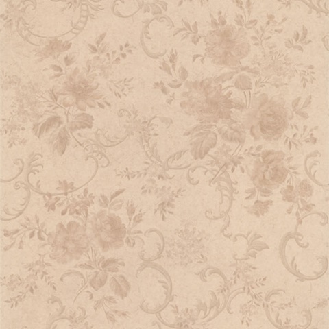 Highbury Champagne Floral Scroll