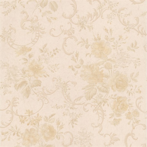 Highbury Cream Floral Scroll