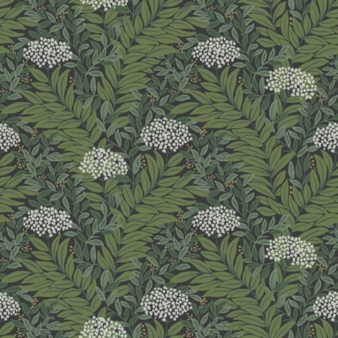 Highgrove Black Leaf Wallpaper