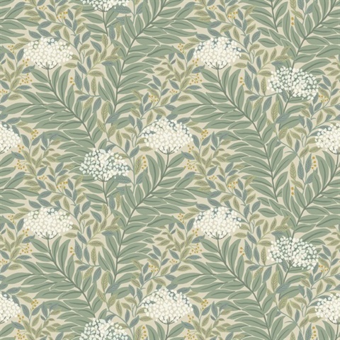 Highgrove Light Taupe Leaf Wallpaper