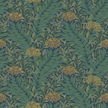 Highgrove Navy Leaf Wallpaper