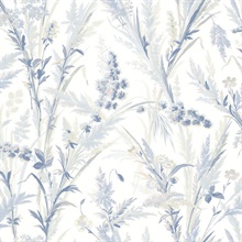 Hillaire Navy Blue Meadow Wallpaper