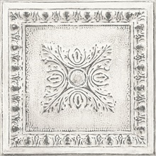 Hillman White Ornamental Tin Tile Wallpaper