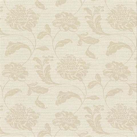 Holiday Beige Jacobean Vinyl Wallpaper