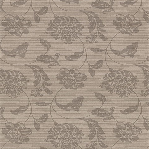 Holiday Brown Jacobean Vinyl Wallpaper