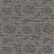 Holiday Charcoal Jacobean Vinyl Wallpaper