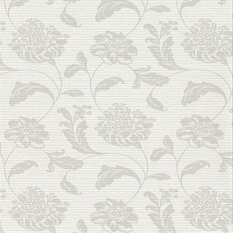 Holiday Light Grey Jacobean Vinyl Wallpaper