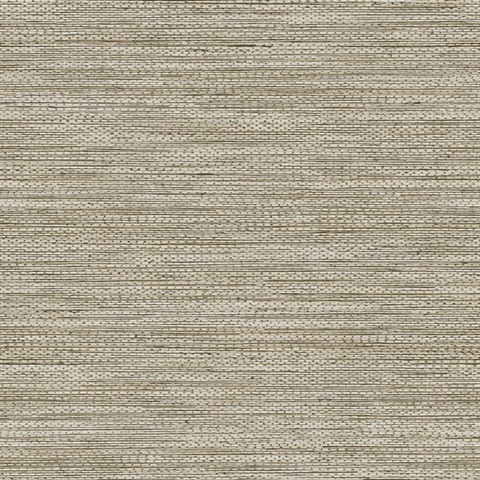 Hollinwood Faux Horizontal Weave Taupe Wallpaper