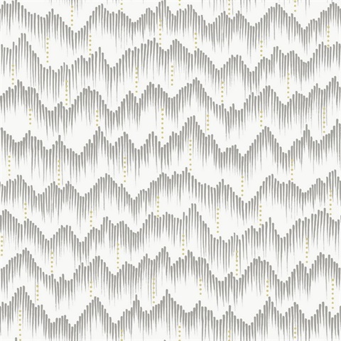 Holmby Grey Brushstroke Zigzag Wallpaper