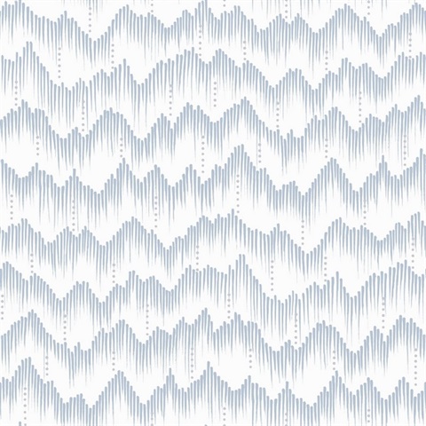 Holmby Light Blue Brushstroke Zigzag Wallpaper
