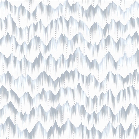 Holmby Light Blue Brushstroke Zigzag Wallpaper