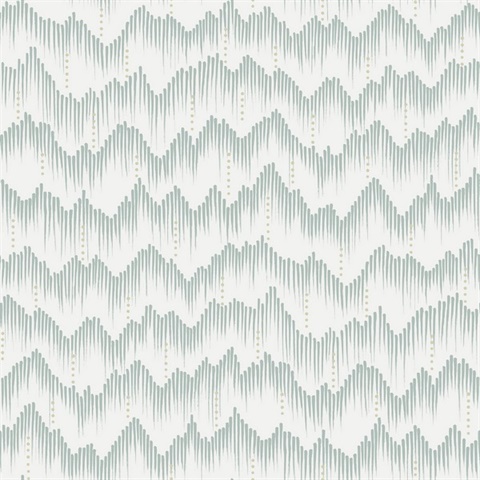 Holmby Seafoam Brushstroke Zigzag Wallpaper