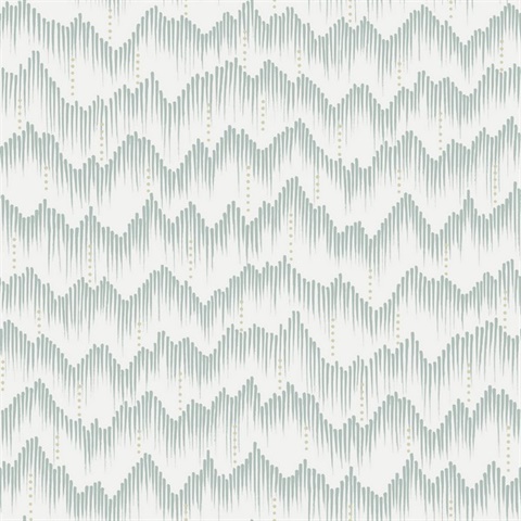 Holmby Seafoam Brushstroke Zigzag Wallpaper