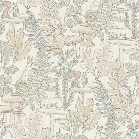 Holt Pastel Woodland Wallpaper