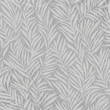 Holzer Grey Raised & Textured Glitter Fern  Wallpaper
