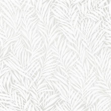 Holzer White Raised &amp; Textured Glitter Fern  Wallpaper