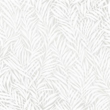 Holzer White Raised & Textured Glitter Fern  Wallpaper