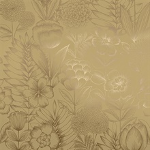 Homestead Floral Metallic Marigold Peel and Stick Wallpaper