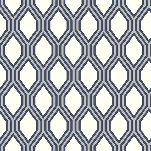 Honeycomb Navy Geometric