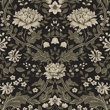 Honeysuckle Trail Floral Ebony & Pavestone Peel and Stick Wallpaper