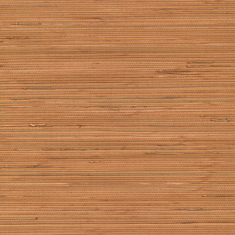 Honoka Peach Orange Grasscloth Wallpaper