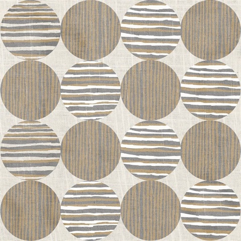 Horizon Circles Brown Peel and Stick Wallpaper