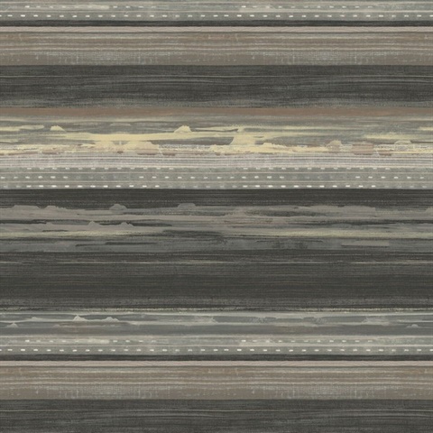 Horizon Horizontal Modern Stripe Brown Wallpaper