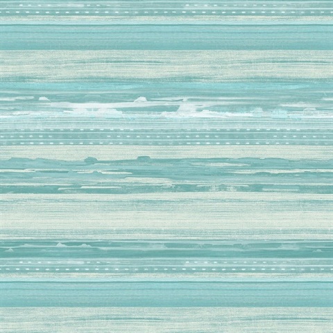 Horizon Horizontal Modern Stripe Teal Wallpaper